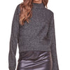 ASTR The Label Arabella Open Back Sweater - Black / Silver 