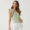 ASTR The Label Myla Ruffle Sleeve Cardigan - Laurel Green 