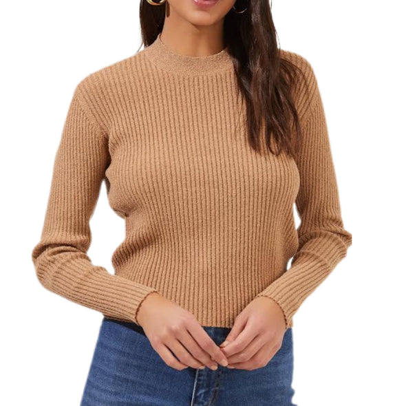 ASTR The Label Prescott Backless Sweater - Camel 