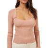 ASTR The Label Rosa Scoop Cutout Sweater - Blush 