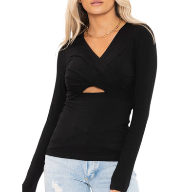 Bailey 44 Cora Long Sleeve Top - Black. 