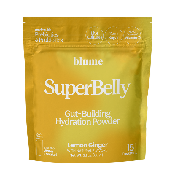 Blume Superfood Lattes Super Belly Lemon Ginger - Gut Building Hydration Powder 