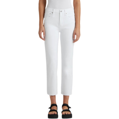 Edwin Bree Crop Straight Mid Rise - Optic White 