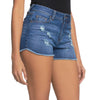 Elan Distressed Mid Rise Short - Denim 