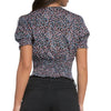 Elan Floral Blouse - Black Garden Leaf Print 