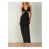 Elan Halter Cut Out Maxi Dress - Black 