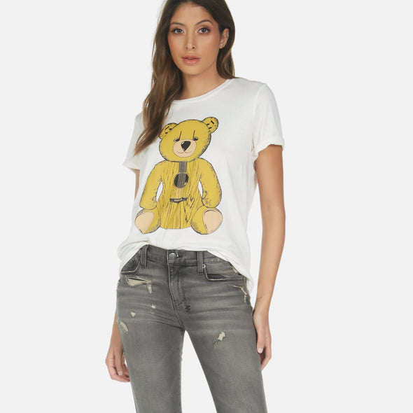 Lauren Moshi Classic Guitar Bear Tee - Milk. 