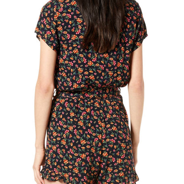 Lost + Wander Party Til Dawn Romper - Black Floral. 