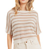 Sadie & Sage Boutique So Right Stripe Dolman Top - Cream Tan