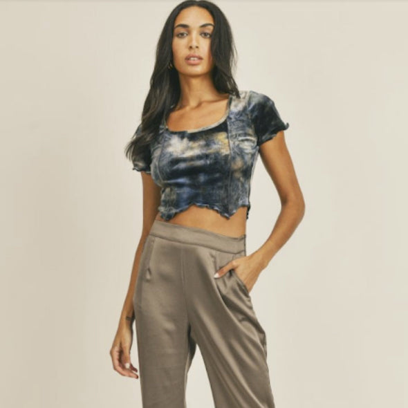 Sage The Label Celestial Crop - Moss. 