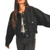 Sage The Label Tania Cropped Denim Jacket - Black 