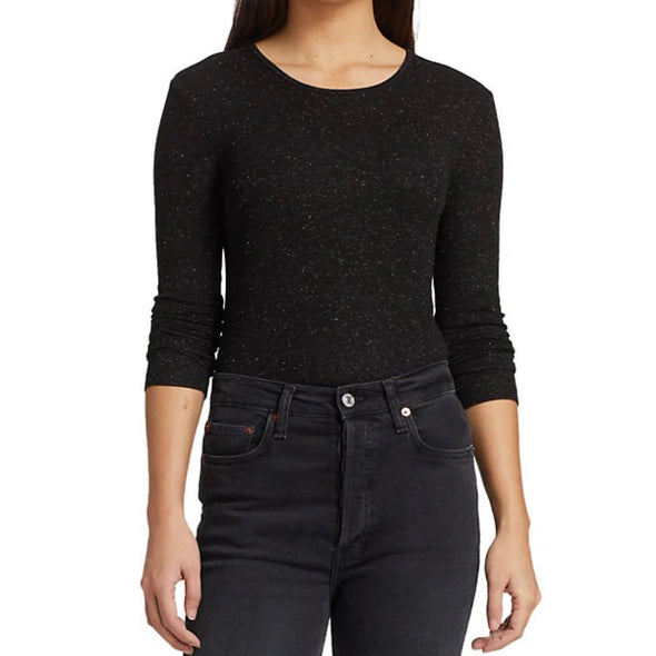 Splendid Glimmer Long Sleeve Shirt - Black