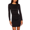 Susana Monaco Crew Gathered Mini Dress - Black 