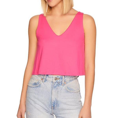 Susana Monaco Flare Tank Top - Punch Pink