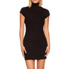 Susana Monaco Mock Neck Open Back Mini Dress - Black