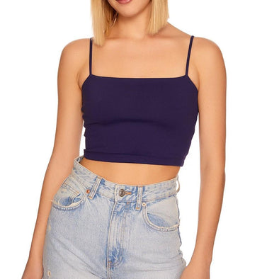 Susana Monaco String Crop Top - Sea Deep