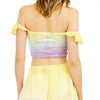 Tiare Hawaii Hollie Crop Top - Dot Gradasi Yellow Sky Purple. 