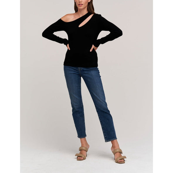 Velvet Rosalina Cut Out Top - Black 