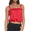 Elan Ruffled Tank Top - Red 